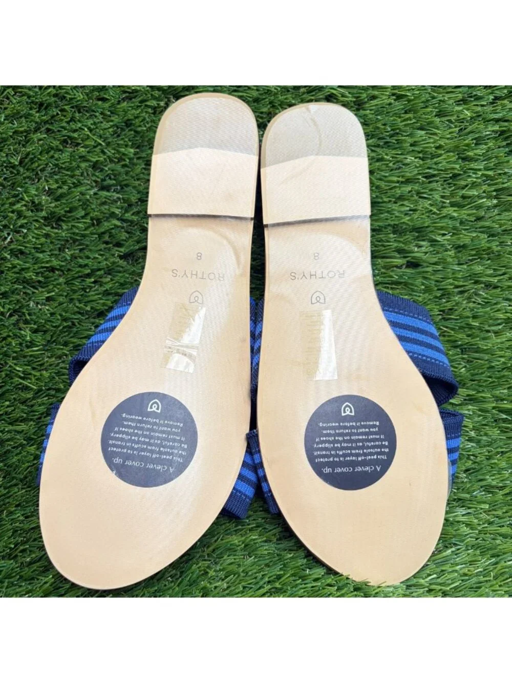 Rothy's The Knot Womens Size 8 Blue Beach Casual Slip On Flats Slid Sandals
